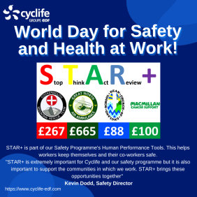 STARplus programme at Cyclife UK for  the World Day for safety and health at work
