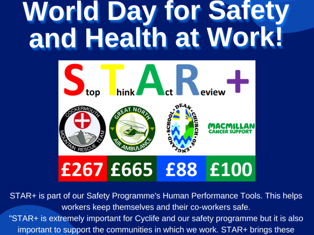 STARplus programme at Cyclife UK for  the World Day for safety and health at work